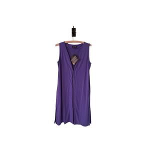 Iman Global Chic Vest Duster Size S Knee Length Purple Casual Boho Minimalist